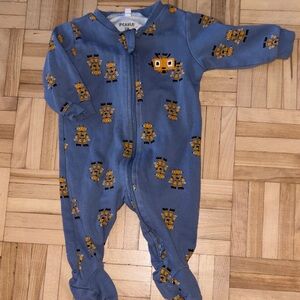 Charming Blue Robot Kids Footie